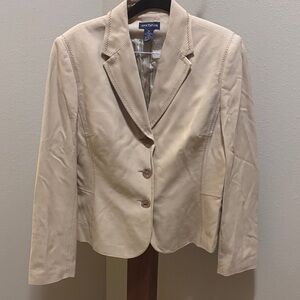 Ann Taylor Beige Blazer with Button Detail